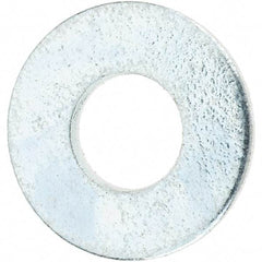 Value Collection - #10 Screw, Steel SAE Flat Washer - 7/32" ID x 1/2" OD, 3/64" Thick, Zinc-Plated Finish - USA Tool & Supply