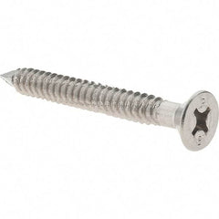 Value Collection - 1/4" Diam, 2-1/4" OAL, Phillips Drive, Concrete Screw & Masonry Fastener - Stainless Steel, Includes Drill Bit - USA Tool & Supply