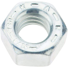 Value Collection - 5/16-18 UNC Steel Right Hand Hex Nut - 1/2" Across Flats, 17/64" High, Zinc Yellow Dichromate Finish - USA Tool & Supply