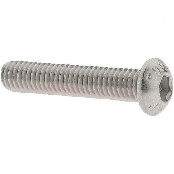 Value Collection - M6x1.00 Metric Coarse Hex Socket Drive, Button Screw - Grade 18-8 & Austenitic A2 Stainless Steel, Uncoated, Partially Threaded, 30mm Length Under Head - USA Tool & Supply