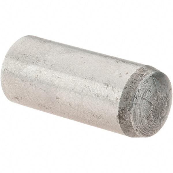 Value Collection - 8mm Diam x 20mm Pin Length Grade 8 Alloy Steel Precision Dowel Pin - Bright Finish, 1 Rounded End - USA Tool & Supply