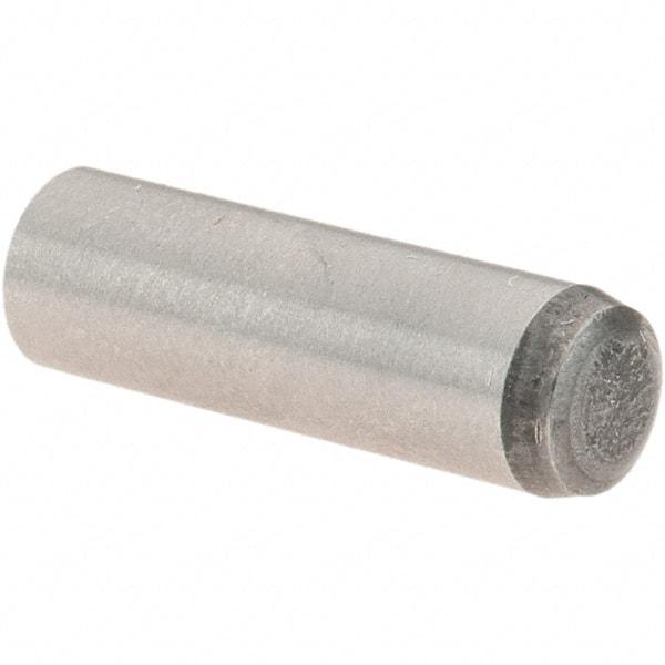 Value Collection - 6mm Diam x 20mm Pin Length Grade 8 Alloy Steel Precision Dowel Pin - Bright Finish, 1 Rounded End - USA Tool & Supply