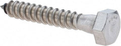 Value Collection - 5/16 Screw, 2" Length Under Head, Stainless Steel, Hex Head Lag Screw - Uncoated, Grade 18-8 - USA Tool & Supply