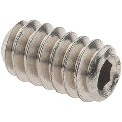 Value Collection - #6-32 UNC, 1/4" OAL, Cup Point Set Screw - Grade 316 Stainless Steel, 1/16" Key - USA Tool & Supply
