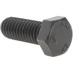 Value Collection - 3/8-16 Thread, 1" Length Under Head, Hex Head Bolt - Grade B7 Alloy Steel, Uncoated - USA Tool & Supply