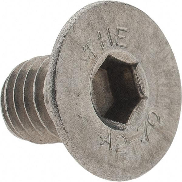 Value Collection - M8x1.25 Metric Coarse Hex Socket Drive, 90° Flat Screw - Grade 18-8 & Austenitic A2 Stainless Steel, Fully Threaded, 12mm OAL - USA Tool & Supply