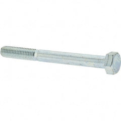 Value Collection - M5x0.80mm Metric Coarse, 50mm Long Hex Head Cap Screw - Partially Threaded, Grade 10.9 Steel, Zinc-Plated Finish, 8mm Hex - USA Tool & Supply