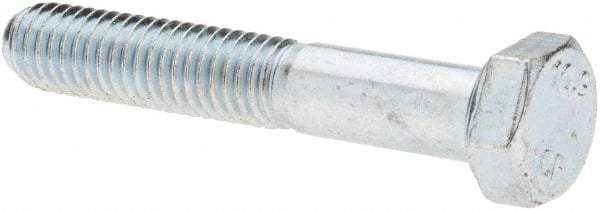 Value Collection - M5x0.80mm Metric Coarse, 30mm Long Hex Head Cap Screw - Partially Threaded, Grade 10.9 Steel, Zinc-Plated Finish, 8mm Hex - USA Tool & Supply
