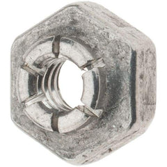 Value Collection - #6-32 UNJC 18-8 Hex Lock Nut with Expanding Flex Top - 5/16" Width Across Flats, 3/16" High, Uncoated, Meets Military Specifications - USA Tool & Supply