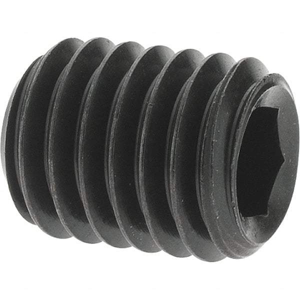 Value Collection - M8x1.25 Metric Coarse, 10mm OAL, Cup Point Set Screw - Grade 14.9 (45H) Alloy Steel, 4mm Key - USA Tool & Supply