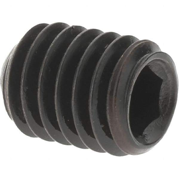 Value Collection - M6x1.00 Metric Coarse, 8mm OAL, Cup Point Set Screw - Grade 14.9 (45H) Alloy Steel, 3mm Key - USA Tool & Supply