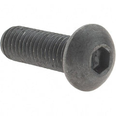 Value Collection - M10x1.50 Metric Coarse Hex Socket Drive, Button Screw - Grade 12.9 Alloy Steel, Black Oxide Finish, Fully Threaded, 30mm Length Under Head - USA Tool & Supply