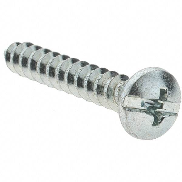 Value Collection - #10 Pan Head Slotted Phillips Sheet Metal Screw - Steel, 1-1/4" Length Under Head, Grade 2 - USA Tool & Supply