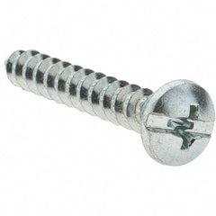Value Collection - #10 Pan Head Slotted Phillips Sheet Metal Screw - Steel, 1-1/4" Length Under Head, Grade 2 - USA Tool & Supply