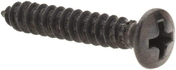 Value Collection - #8 Oval Head Phillips Sheet Metal Screw - Steel, 1" OAL, Grade 2 - USA Tool & Supply