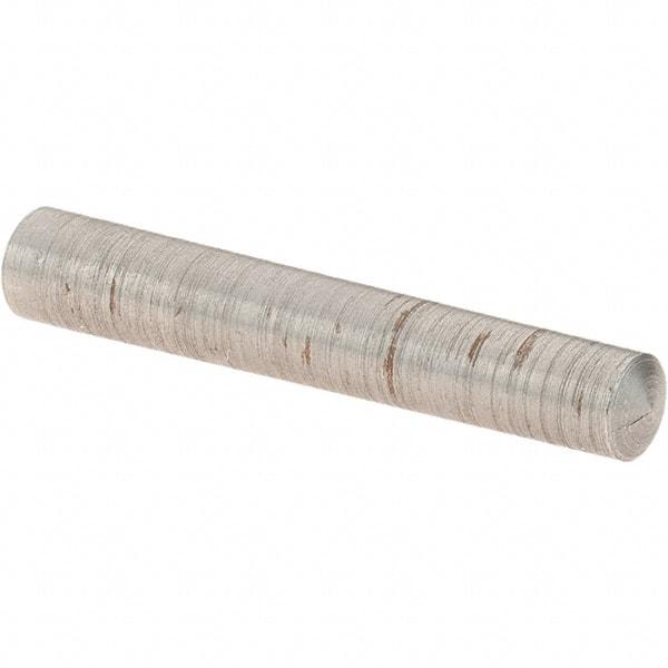 Value Collection - Size 4, 0.2188" Small End Diam, 0.25" Large End Diam, Uncoated Steel Taper Pin - Grade C-12L14, 1-1/2" OAL, 1-1/2 Pin Length - USA Tool & Supply