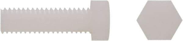 Electro Hardware - 5/16-18 UNC, 1-1/4" Length Under Head Hex Head Cap Screw - Partially Threaded, Grade 6/6 Nylon, Uncoated, 9/16" Hex - USA Tool & Supply