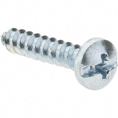 Value Collection - #10 Pan Head Slotted Phillips Sheet Metal Screw - Steel, 1" Length Under Head, Grade 2 - USA Tool & Supply