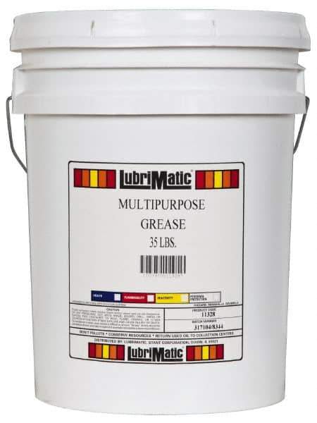 LubriMatic - 35 Lb Drum Lithium General Purpose Grease - Black, 350°F Max Temp, NLGIG 1-1/2, - USA Tool & Supply