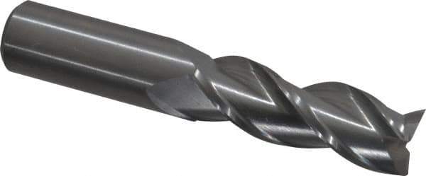 Kennametal - 5/8", 1-5/8" LOC, 5/8" Shank Diam, 3-1/2" OAL, 3 Flute, Solid Carbide Square End Mill - Single End, Uncoated, Spiral Flute, 37° Helix, Centercutting, Right Hand Cut, Right Hand Flute, Series AADE - USA Tool & Supply