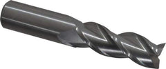 Kennametal - 5/8", 1-5/8" LOC, 5/8" Shank Diam, 3-1/2" OAL, 3 Flute, Solid Carbide Square End Mill - Single End, Uncoated, Spiral Flute, 37° Helix, Centercutting, Right Hand Cut, Right Hand Flute, Series AADE - USA Tool & Supply