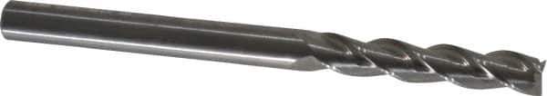 Kennametal - 1/4", 1-1/4" LOC, 1/4" Shank Diam, 3-1/4" OAL, 3 Flute, Solid Carbide Square End Mill - Single End, Uncoated, Spiral Flute, 37° Helix, Centercutting, Right Hand Cut, Right Hand Flute, Series AADE - USA Tool & Supply