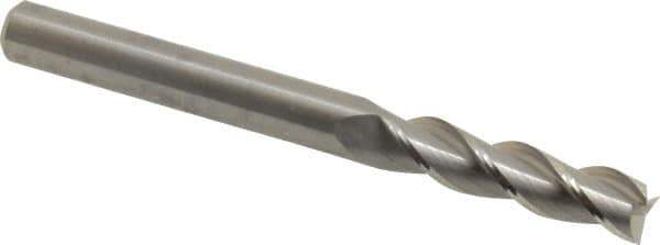Kennametal - 5/16", 1-1/4" LOC, 5/16" Shank Diam, 3-1/4" OAL, 3 Flute, Solid Carbide Square End Mill - Single End, Uncoated, Spiral Flute, 37° Helix, Centercutting, Right Hand Cut, Right Hand Flute, Series AADE - USA Tool & Supply