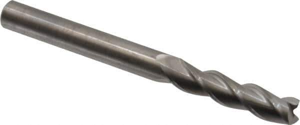 Kennametal - 3/8", 1-1/2" LOC, 3/8" Shank Diam, 4" OAL, 3 Flute, Solid Carbide Square End Mill - Single End, Uncoated, Spiral Flute, 37° Helix, Centercutting, Right Hand Cut, Right Hand Flute, Series AADE - USA Tool & Supply