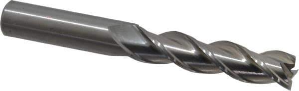 Kennametal - 1/2", 2" LOC, 1/2" Shank Diam, 4" OAL, 3 Flute, Solid Carbide Square End Mill - Single End, Uncoated, Spiral Flute, 37° Helix, Centercutting, Right Hand Cut, Right Hand Flute, Series AADE - USA Tool & Supply