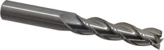 Kennametal - 1/2", 2" LOC, 1/2" Shank Diam, 4" OAL, 3 Flute, Solid Carbide Square End Mill - Single End, Uncoated, Spiral Flute, 37° Helix, Centercutting, Right Hand Cut, Right Hand Flute, Series AADE - USA Tool & Supply
