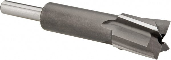 Made in USA - 11/16" Diam, 1/4" Shank, Diam, 4 Flutes, Straight Shank, Interchangeable Pilot Counterbore - USA Tool & Supply