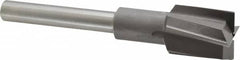 Made in USA - 1-1/8" Diam, 1/2" Shank, Diam, 4 Flutes, Straight Shank, Interchangeable Pilot Counterbore - USA Tool & Supply