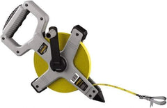 Komelon - 200' x 1/2" Yellow Steel Blade Tape Measure - 1/8" Graduation, Gray ABS Plastic Case - USA Tool & Supply