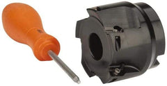 Kennametal - 5 Inserts, 2" Cut Diam, 3/4" Arbor Diam, 0.389" Max Depth of Cut, Indexable Square-Shoulder Face Mill - 0/90° Lead Angle, 1.575" High, EC10.., EP10.. Insert Compatibility, Series Mill 1-10 - USA Tool & Supply