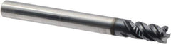 Iscar - 1/4" Diam, 1/2" LOC, 4 Flute Solid Carbide Roughing & Finishing Corner Chamfer End Mill - TiAlN Finish, 2-1/2" OAL, 1/4" Shank Diam, Straight Shank, 45° Helix, Centercutting, Regular Length - USA Tool & Supply