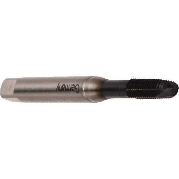 Emuge - M4x0.70 Metric Coarse, 2 Flutes, Modified Bottoming Chamfer, GLT-8 Finish, Cobalt Spiral Point STI Tap - 0.2362" Shank Diam, 0.1929" Square Size, 6H (mod) Class of Fit, Series Rekord B-AL - Exact Industrial Supply