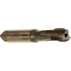 Emuge - 1/4-28 UNF 2BX 3 Flute TiCN Finish Cobalt Straight Flute Machine Tap - Modified Bottoming, Right Hand Thread, 3.15" OAL, 0.669" Thread Length, Oversize, Through Coolant - Exact Industrial Supply