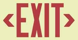NMC - Exit, Metal Exit Sign - 13" Wide x 7-1/2" High, Glow-in-the-Dark - USA Tool & Supply