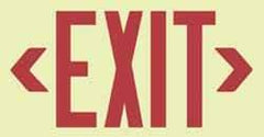NMC - Exit, Metal Exit Sign - 13" Wide x 7-1/2" High, Glow-in-the-Dark - USA Tool & Supply