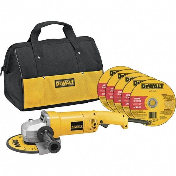 DeWALT - 7" Wheel Diam, 8,000 RPM, Corded Angle & Disc Grinder - 5/8-11 Spindle, 120 Volts, 13 Amps - USA Tool & Supply