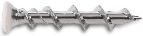 Powers Fasteners - 1/4", 1-1/4" Length Under Head, Square Drive Oval Head, Steel Drywall Screws - Chrome Finish, Grade 1018 - USA Tool & Supply