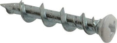 Powers Fasteners - 1/4", 1-1/4" OAL, Phillips Drive Oval Head, Steel Drywall Screws - White Head Finish, Grade 1018 - USA Tool & Supply
