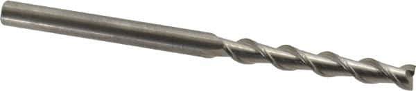 Kennametal - 1/4", 1-3/4" LOC, 1/4" Shank Diam, 4" OAL, 2 Flute, Solid Carbide Square End Mill - Single End, Uncoated, Spiral Flute, 45° Helix, Centercutting, Right Hand Cut, Right Hand Flute, Series AADF - USA Tool & Supply
