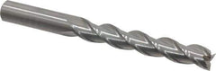 Kennametal - 1/2", 3" LOC, 1/2" Shank Diam, 5" OAL, 3 Flute, Solid Carbide Square End Mill - Single End, Uncoated, Spiral Flute, 37° Helix, Centercutting, Right Hand Cut, Right Hand Flute, Series AADE - USA Tool & Supply