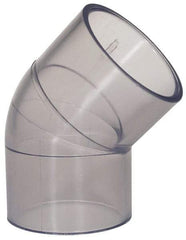 Made in USA - 1-1/2" PVC Plastic Pipe Fitting - Schedule 40, Slip x Slip End Connections - USA Tool & Supply