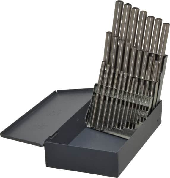 Made in USA - 29 Piece, 1/16 to 1/2", Bright Finish, High Speed Steel Drill Blank Set - USA Tool & Supply