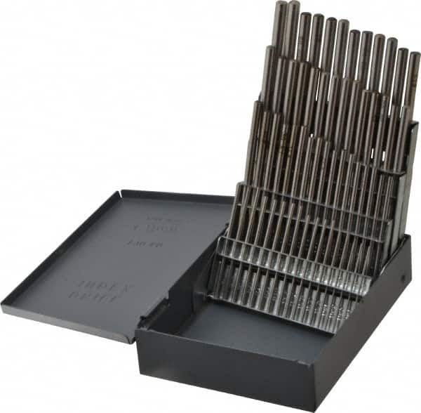 Made in USA - 60 Piece, #60 to #1, Bright Finish, High Speed Steel Drill Blank Set - USA Tool & Supply