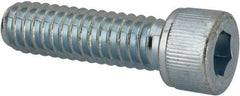 Value Collection - 1/4-20 UNC Hex Socket Drive, Socket Cap Screw - Alloy Steel, Zinc-Plated Finish, Fully Threaded, 7/8" Length Under Head - USA Tool & Supply