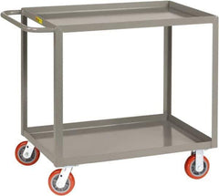 Little Giant - 2,000 Lb Capacity, 30" Wide x 66" Long x 36" High Shelf Cart - 2 Shelf, Steel, 2 Rigid/2 Swivel Casters - USA Tool & Supply
