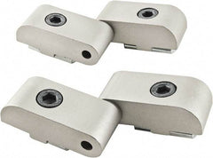 80/20 Inc. - 1-1/2" Long x 1-23/32" Wide x 26mm Thick, Left Lift Off Hinge Long Pin Top Short Pin Bottom - Aluminum, Clear Anodized Finish - USA Tool & Supply